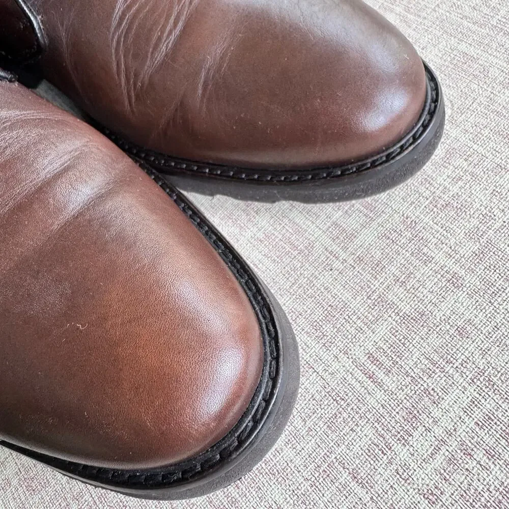 Bruno Magli WENDER LEATHER LACE-UP CHUKKA Ankle BOOTS Brown Size 10.5 M